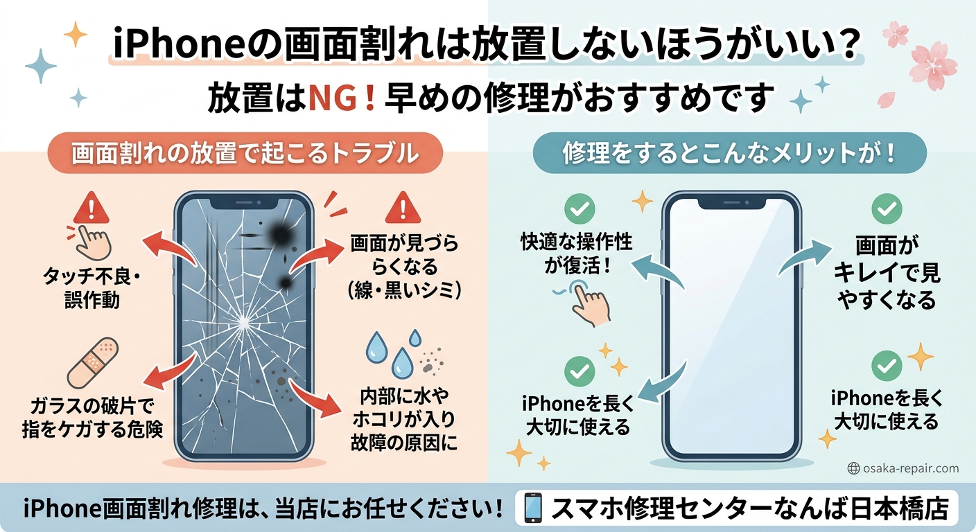 1790134544642505.jpg iPhone画面割れ放置リスクと修理メリット_スマホ修理センターなんば日本橋店.jpg.jpg